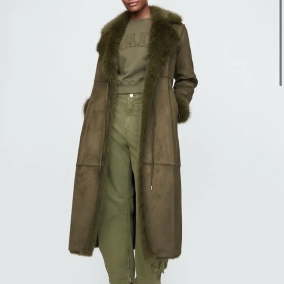 Gap × Cult Gaia Vegan Suede Wrap Coat - Brand New With Tags - Picture 8 of 9